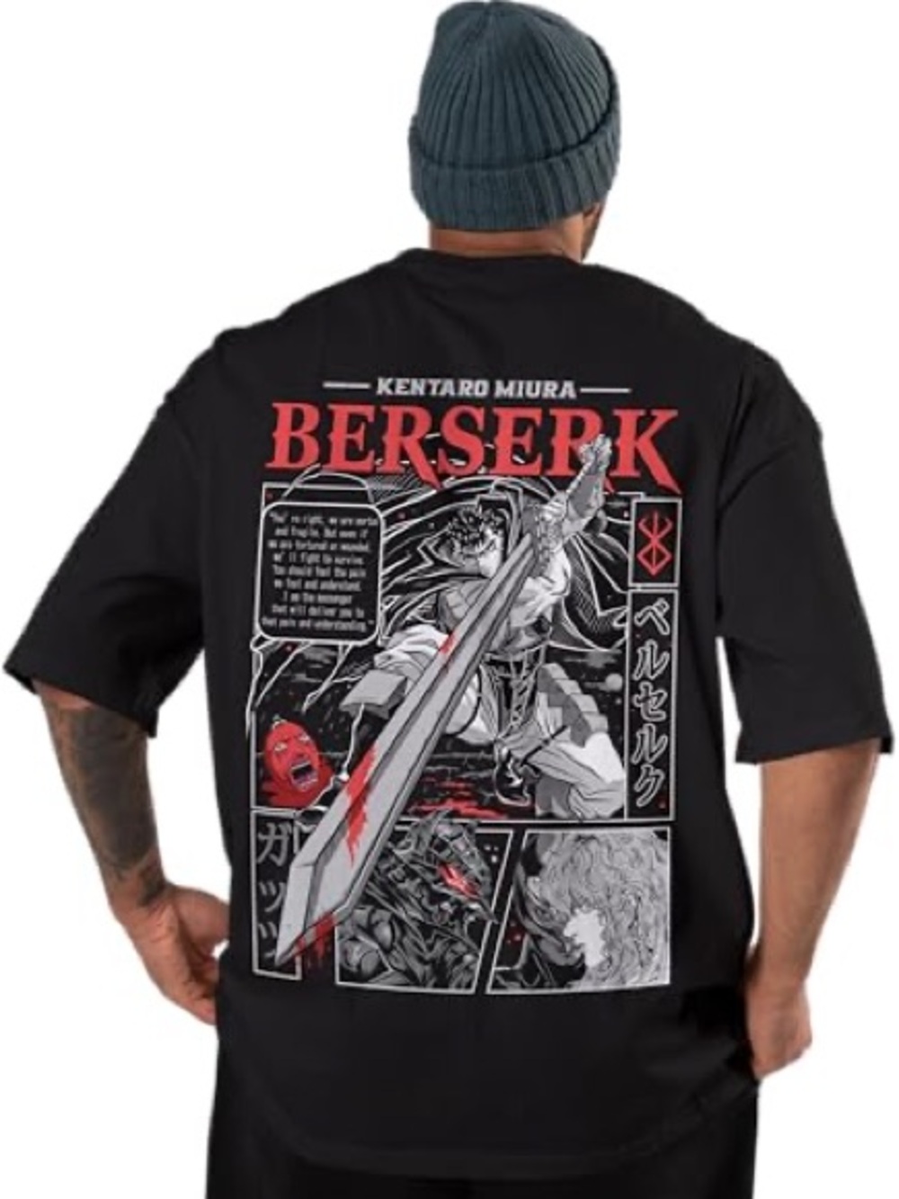 Berserk T-shirt Strip Guts Berserker Armour Horror Anime Gift Tee Shirt XL